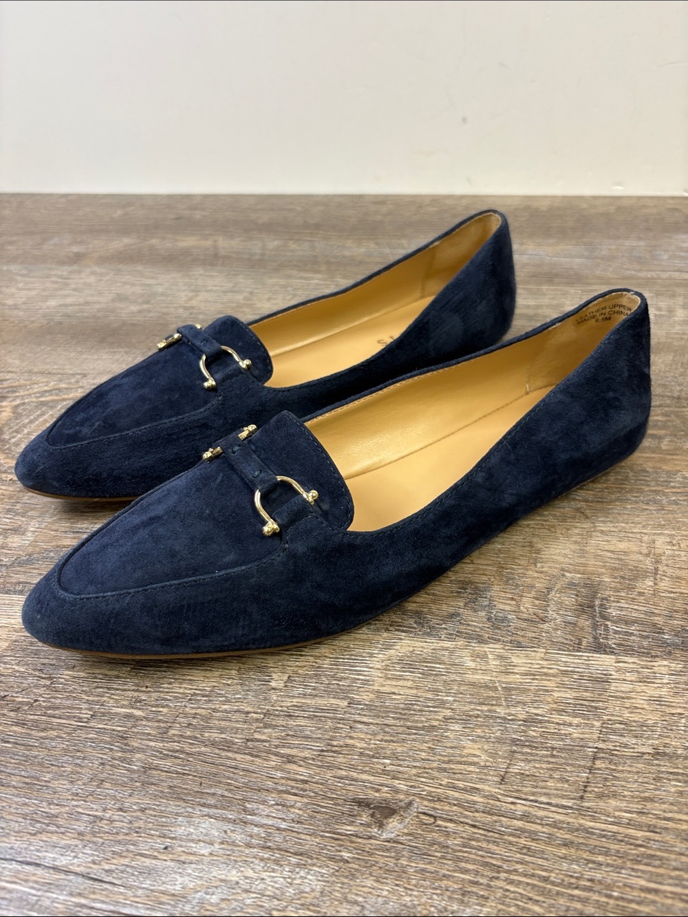 Talbots Navy Blue Suede Leather Horsebit Loafers Flats Women’s Size 8.5M